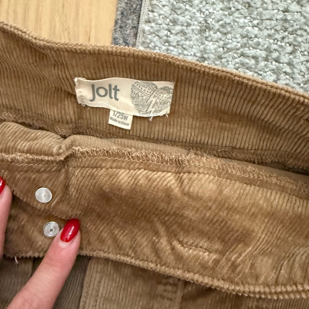 Jolt Tan Corduroy Mini Skirt